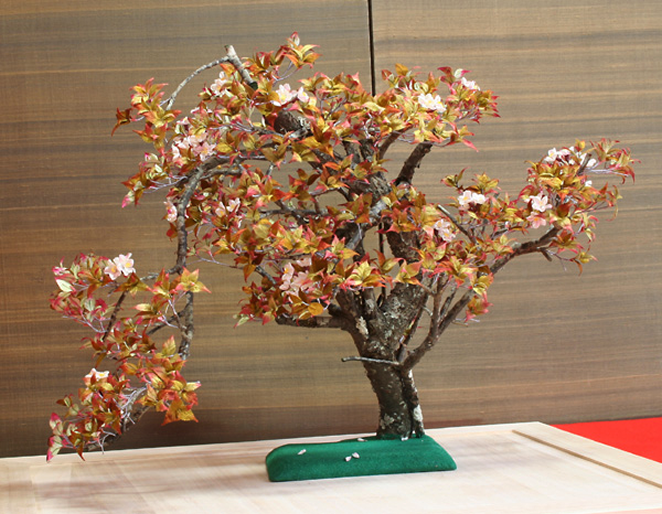 『葉桜立木図』（造花部高さ約45cm）